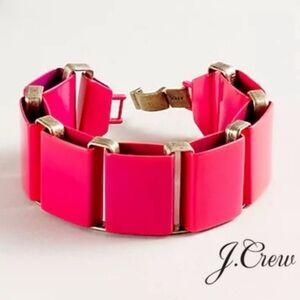 J. Crew Bright Pink Link Bracelet EUC